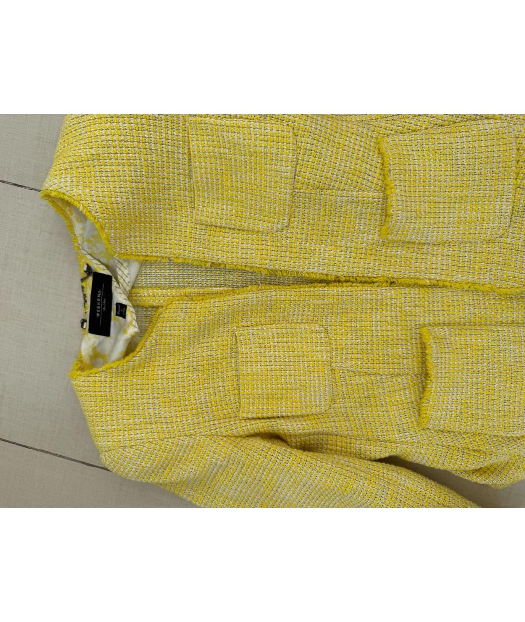 MAX MARA Желтый твидовый костюм с юбками, фото 3