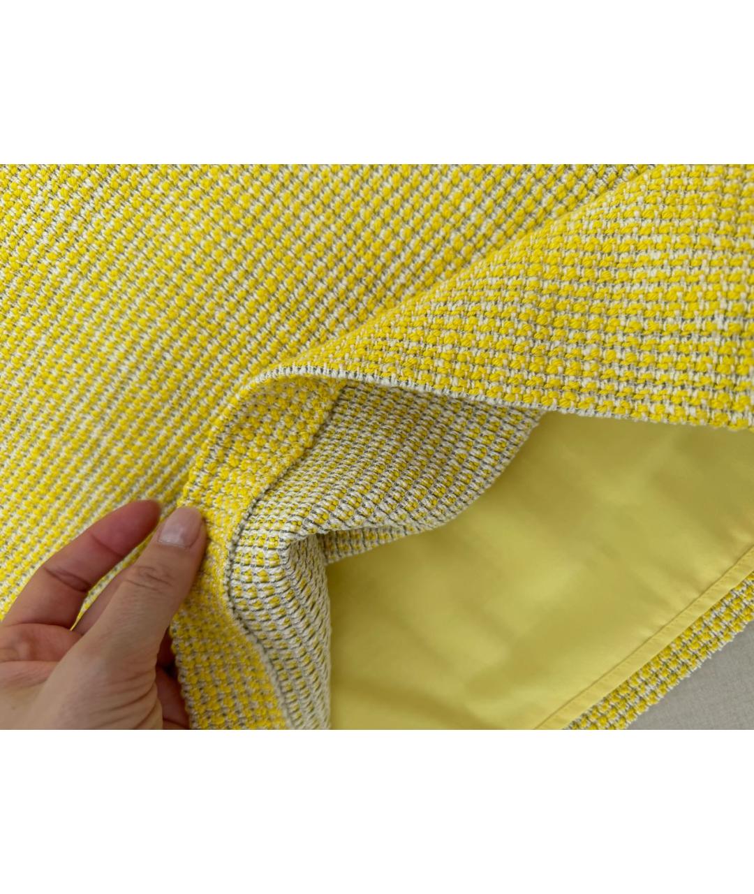 MAX MARA Желтый твидовый костюм с юбками, фото 4