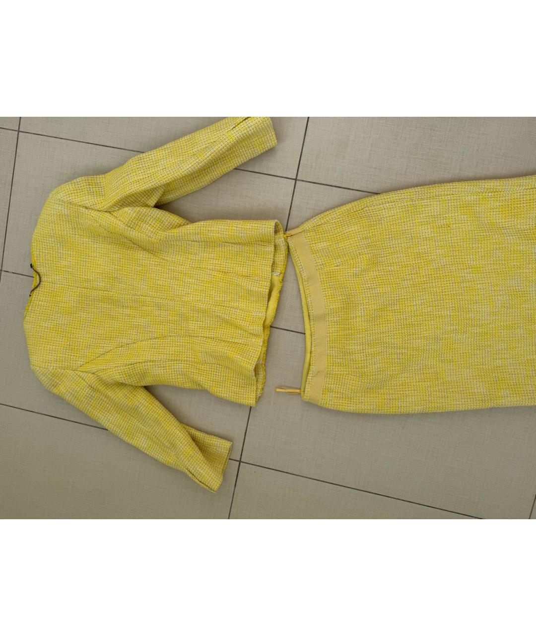 MAX MARA Желтый твидовый костюм с юбками, фото 2