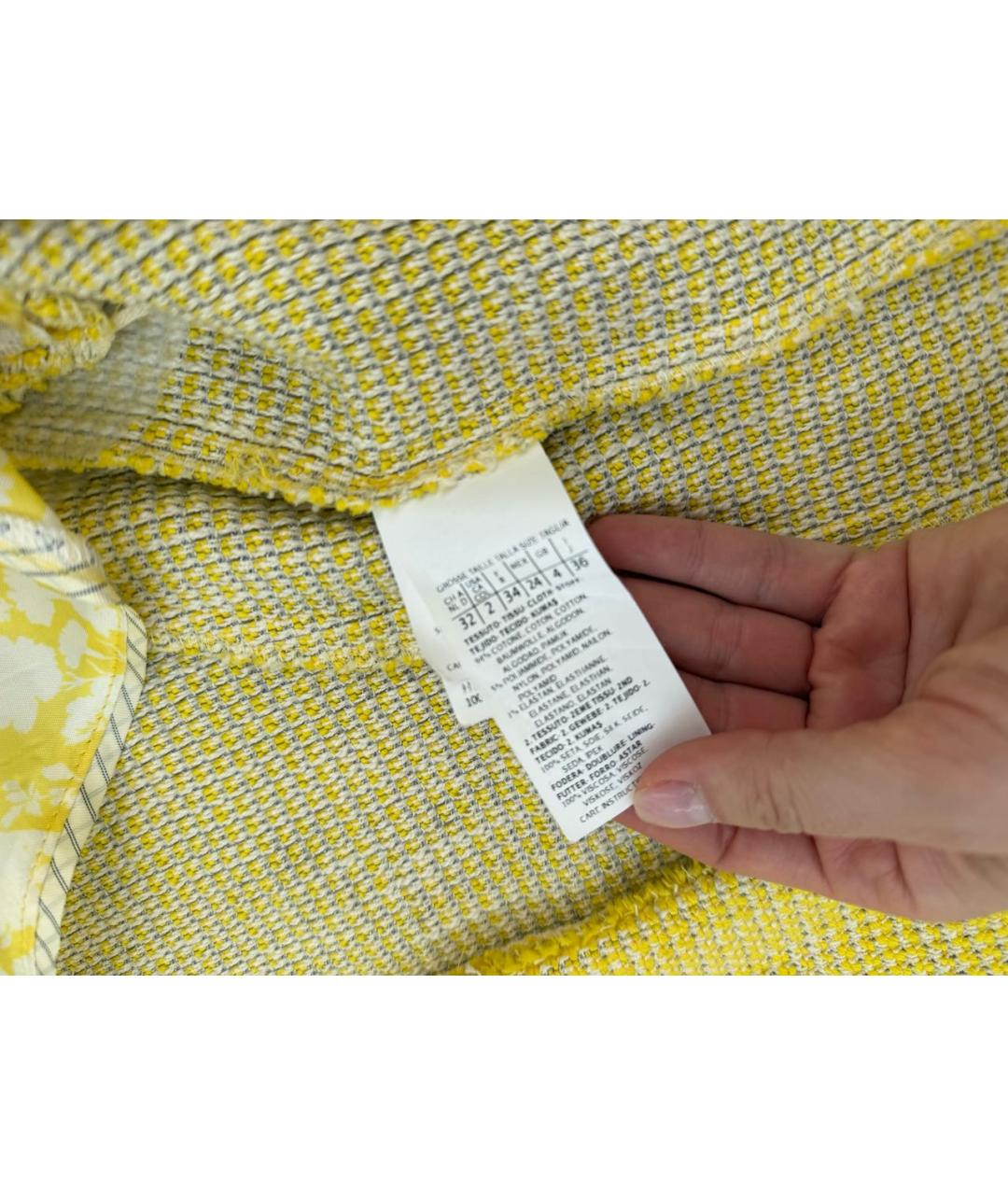 MAX MARA Желтый твидовый костюм с юбками, фото 6