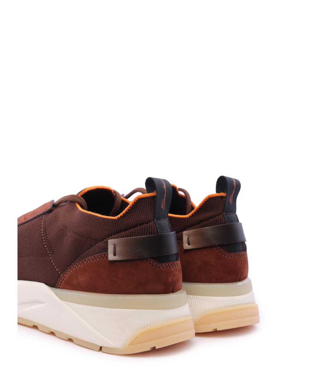 SANTONI Бордовые текстильные низкие кроссовки / кеды, фото 6