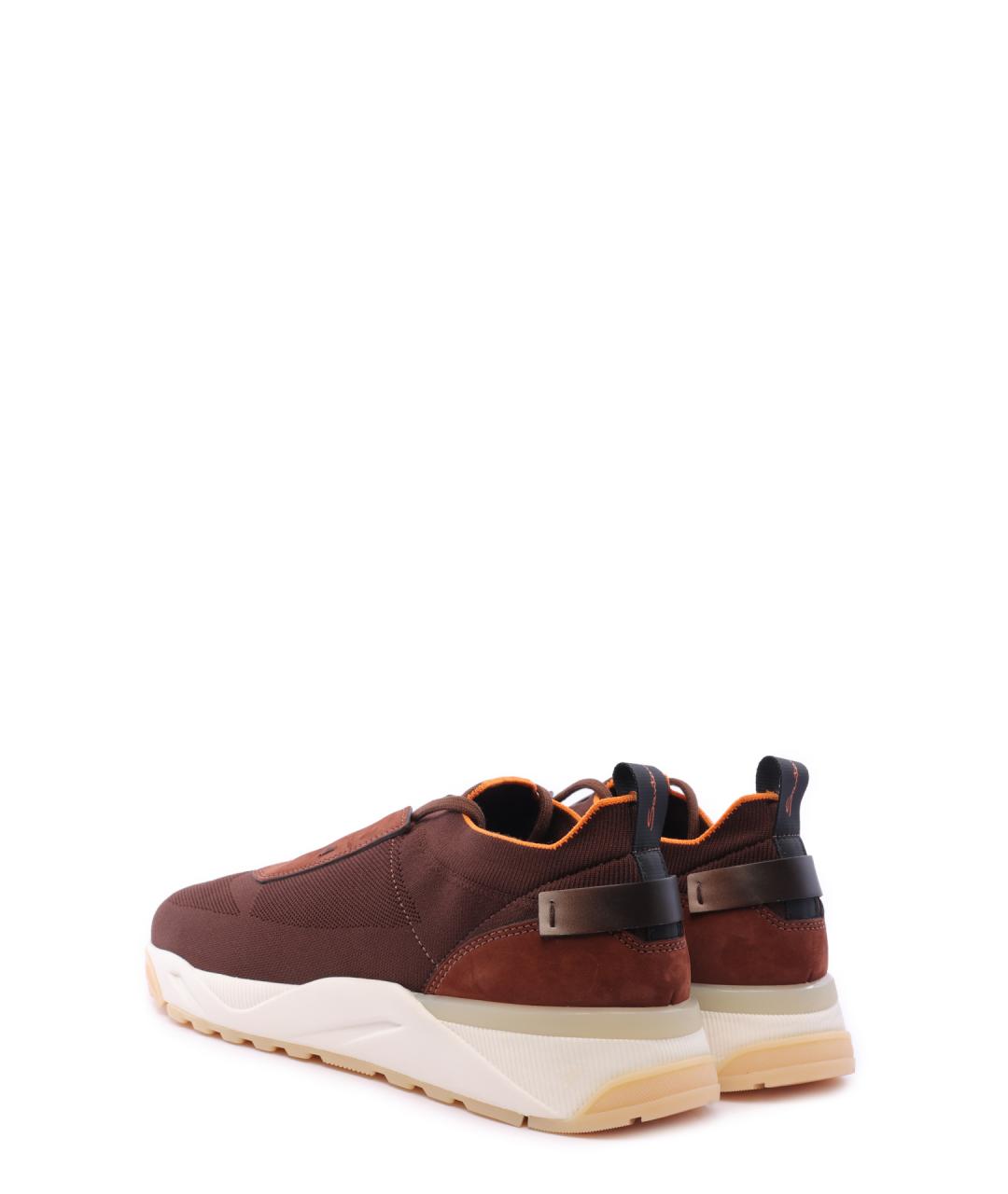 SANTONI Бордовые текстильные низкие кроссовки / кеды, фото 3