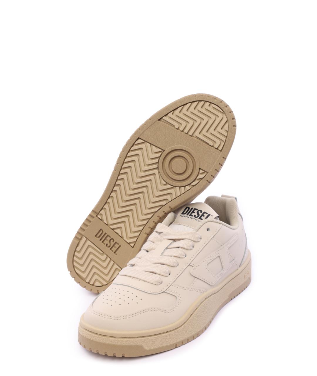 DIESEL Бежевые кожаные кеды, фото 4