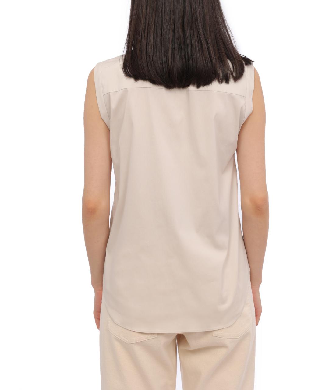 BRUNELLO CUCINELLI Бежевая хлопковая рубашка, фото 5