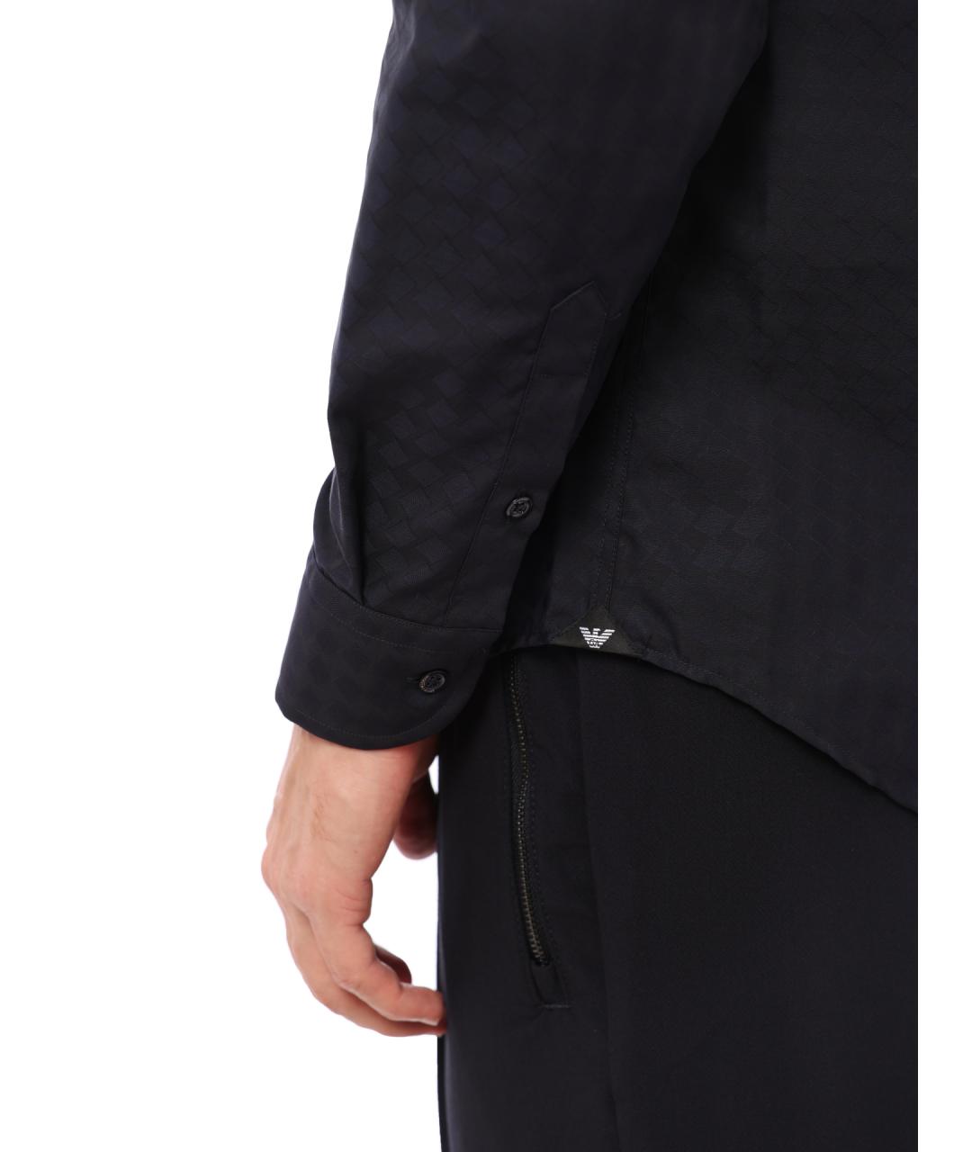 EMPORIO ARMANI Синяя хлопковая кэжуал рубашка, фото 6