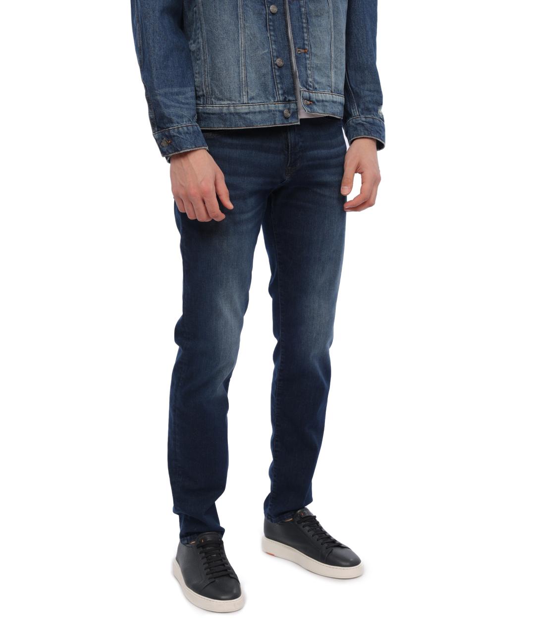 HUGO BOSS Синие хлопковые прямые джинсы, фото 3