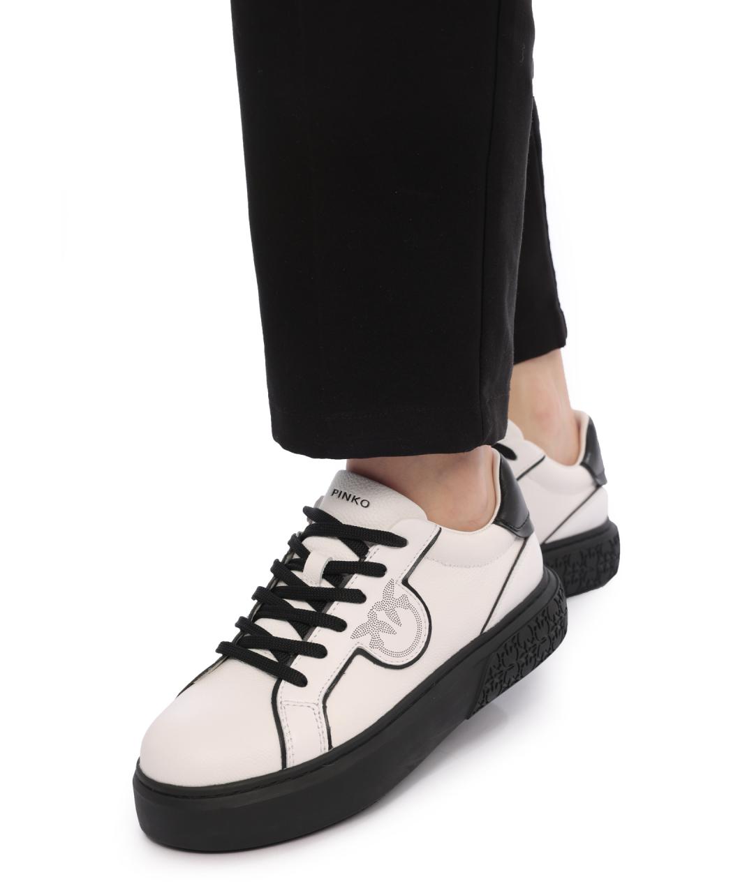 PINKO Белые кожаные кеды, фото 7