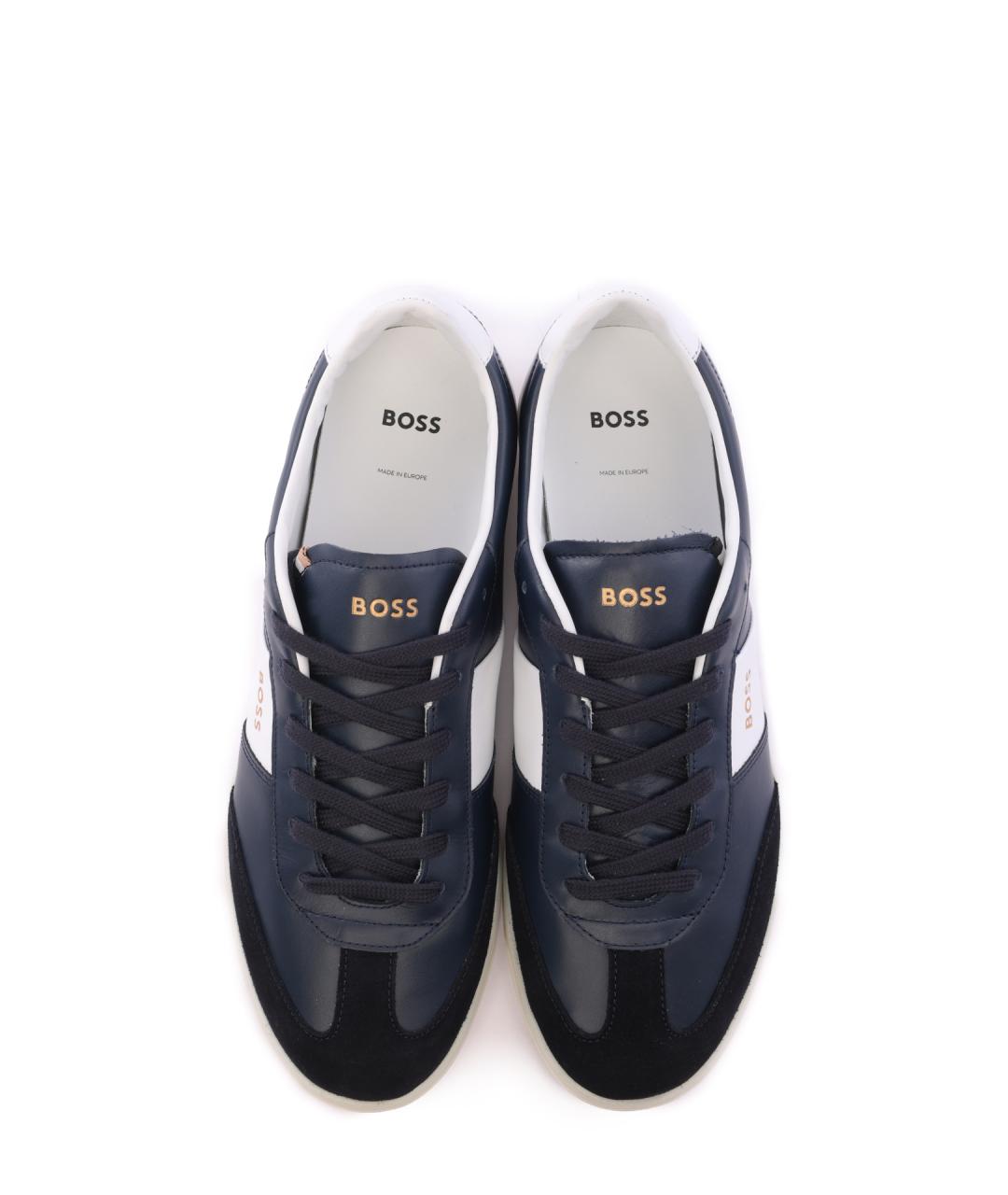 HUGO BOSS Синие кожаные низкие кроссовки / кеды, фото 6