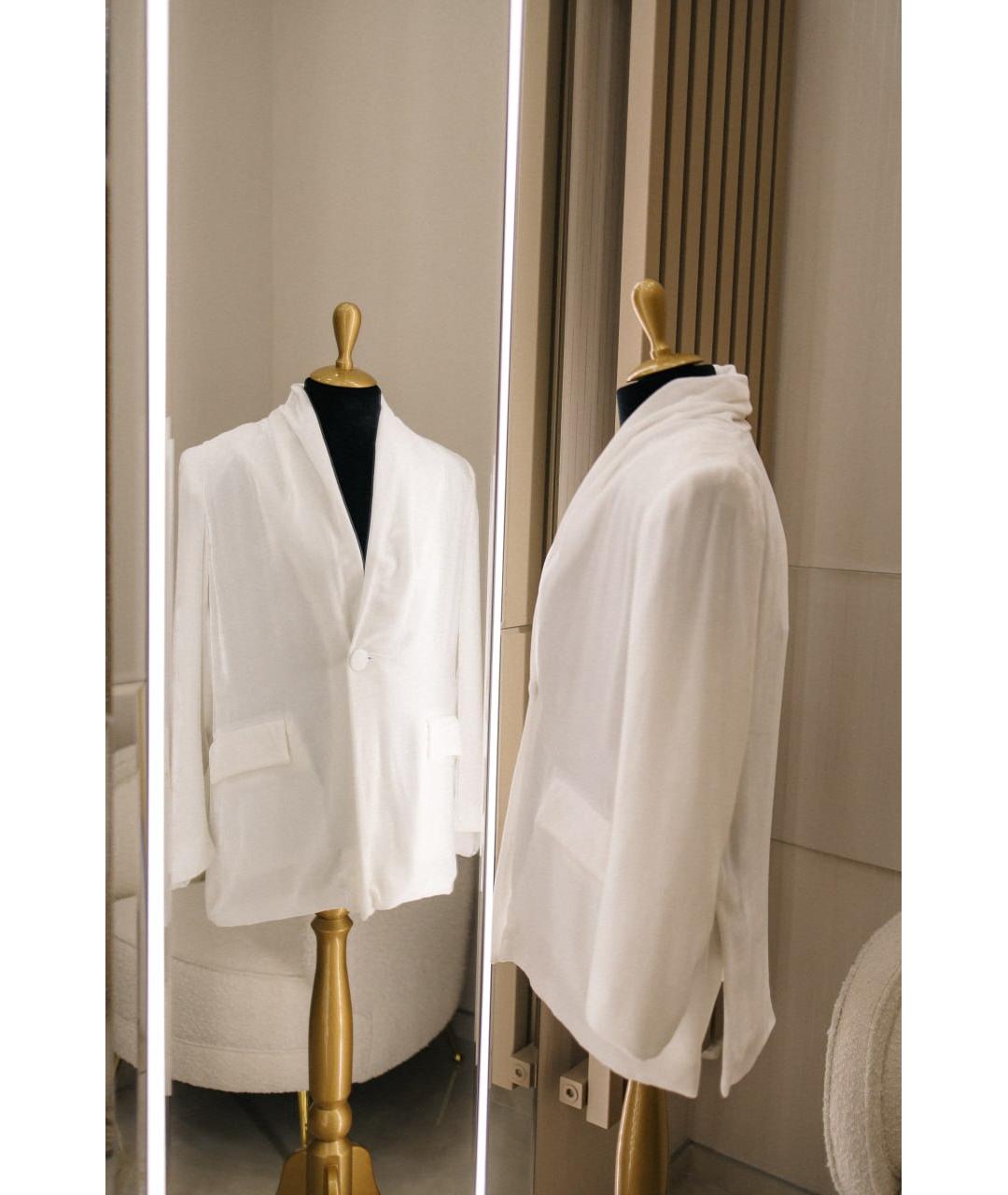 GENTRY PORTOFINO Белый вискозный жакет/пиджак, фото 7