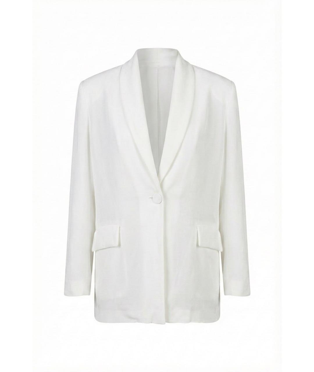 GENTRY PORTOFINO Белый вискозный жакет/пиджак, фото 8