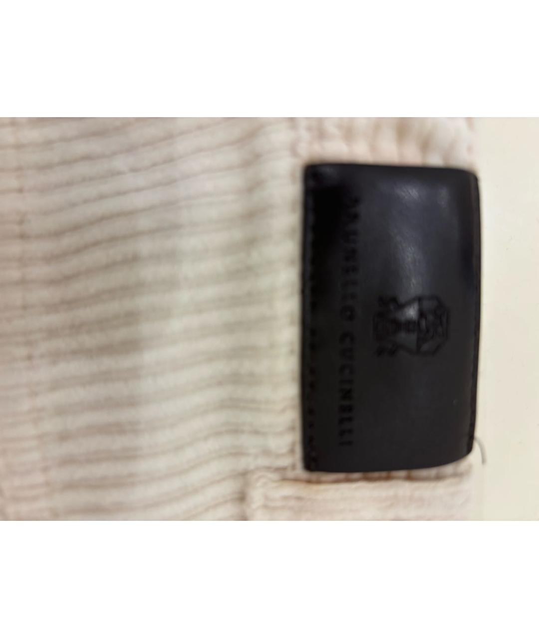 BRUNELLO CUCINELLI Бежевые хлопковые брюки и шорты, фото 3