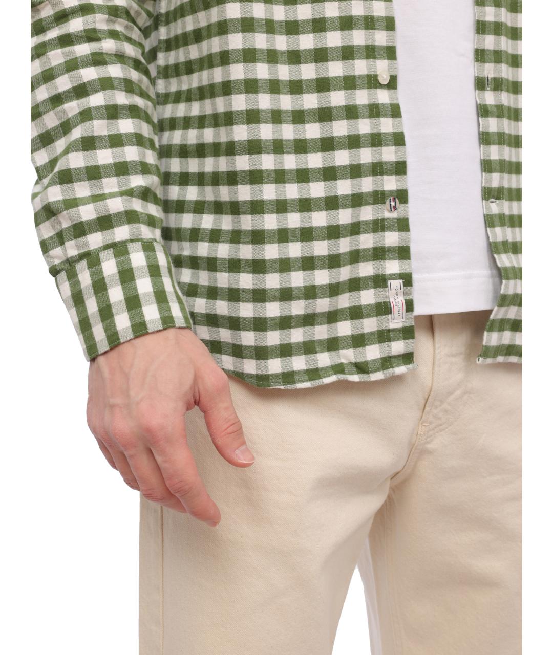 TOMMY HILFIGER Зеленая хлопковая кэжуал рубашка, фото 5