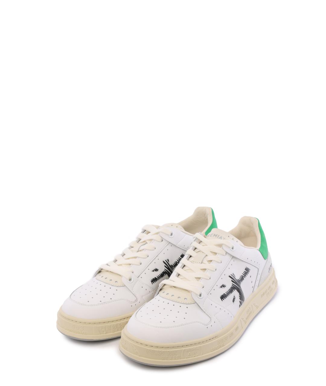 PREMIATA Белые кожаные низкие кроссовки / кеды, фото 2