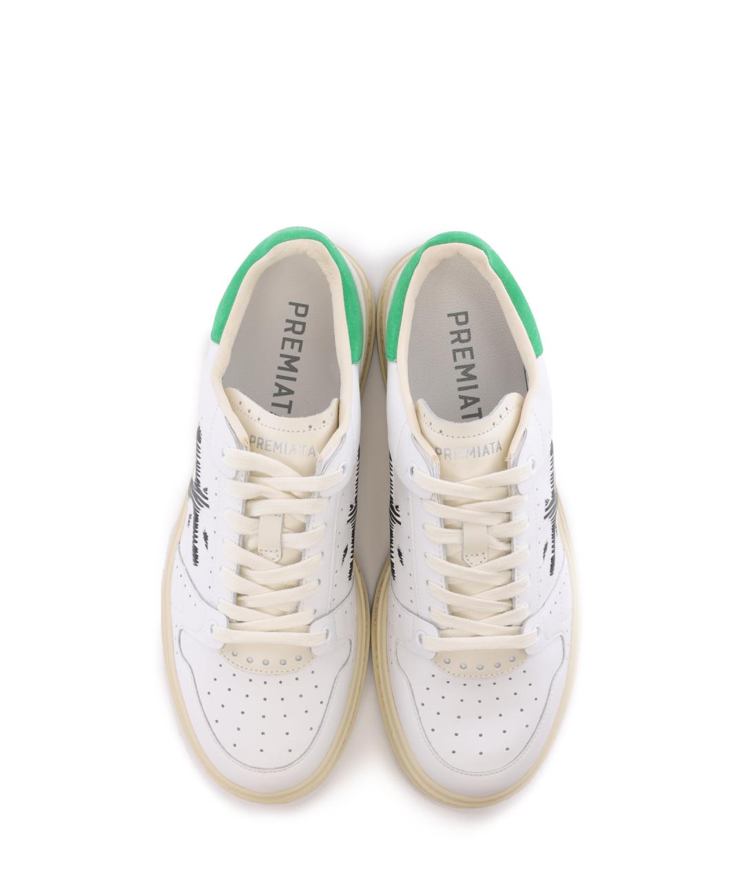 PREMIATA Белые кожаные низкие кроссовки / кеды, фото 5