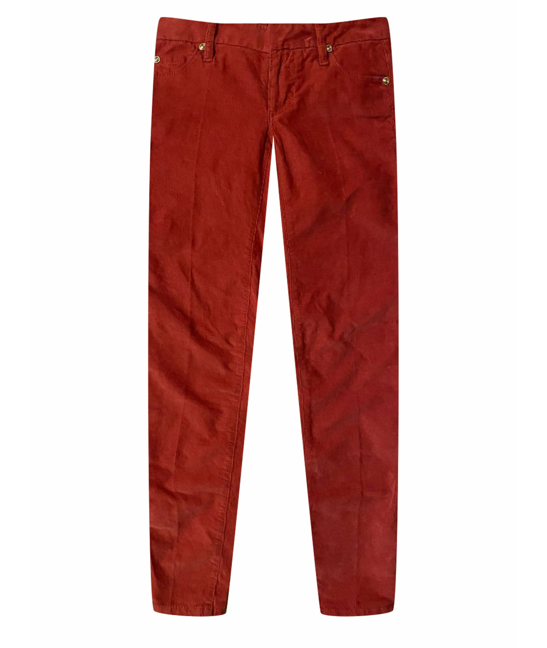 DSQUARED2 Красные велюровые брюки узкие, фото 1