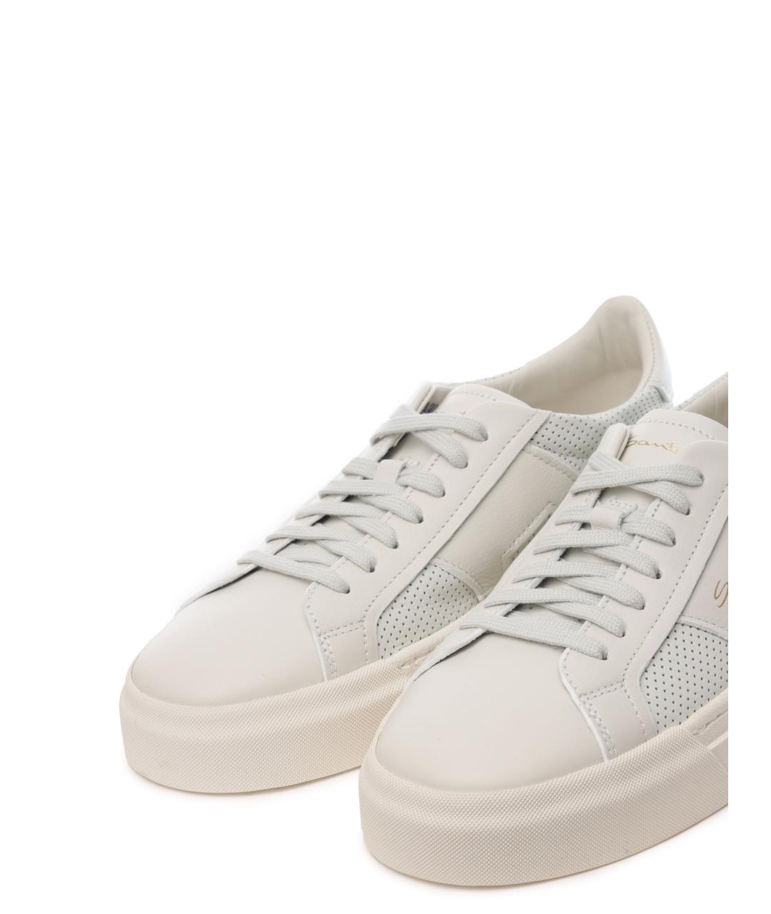 SANTONI Белые кожаные кеды, фото 6