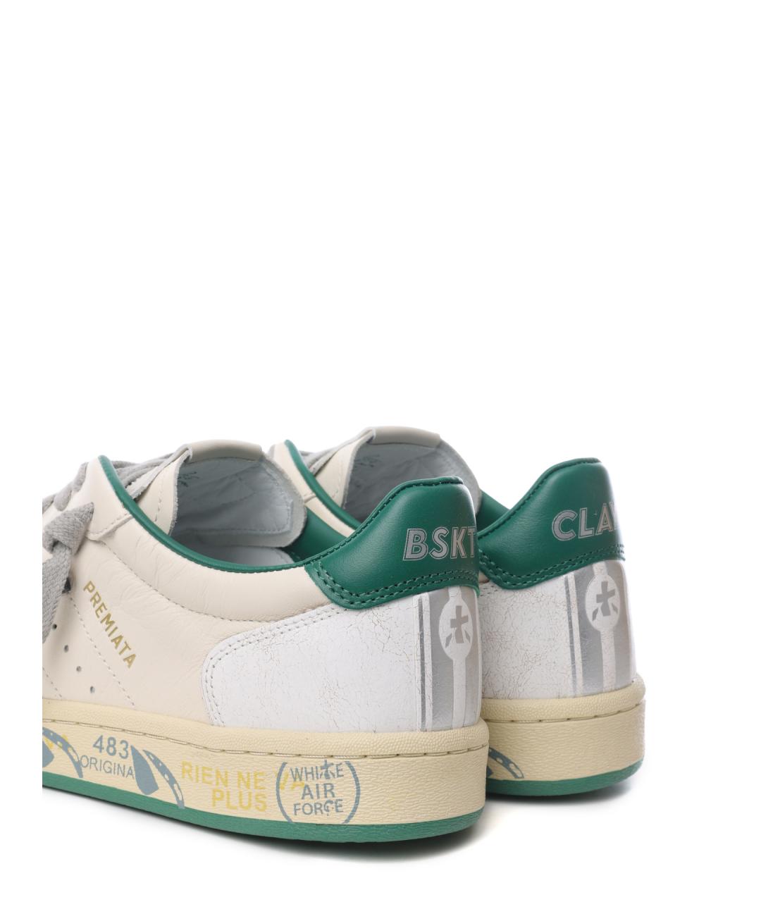 PREMIATA Бежевые кожаные низкие кроссовки / кеды, фото 6