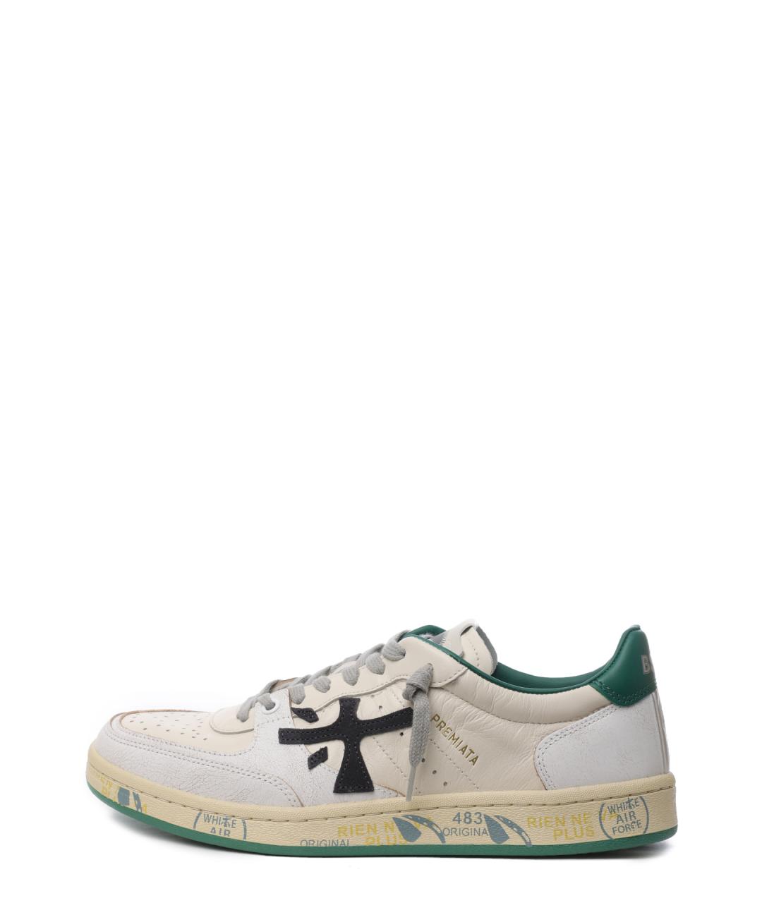 PREMIATA Бежевые кожаные низкие кроссовки / кеды, фото 8