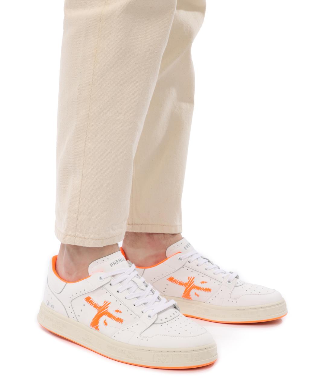 PREMIATA Белые кожаные низкие кроссовки / кеды, фото 7