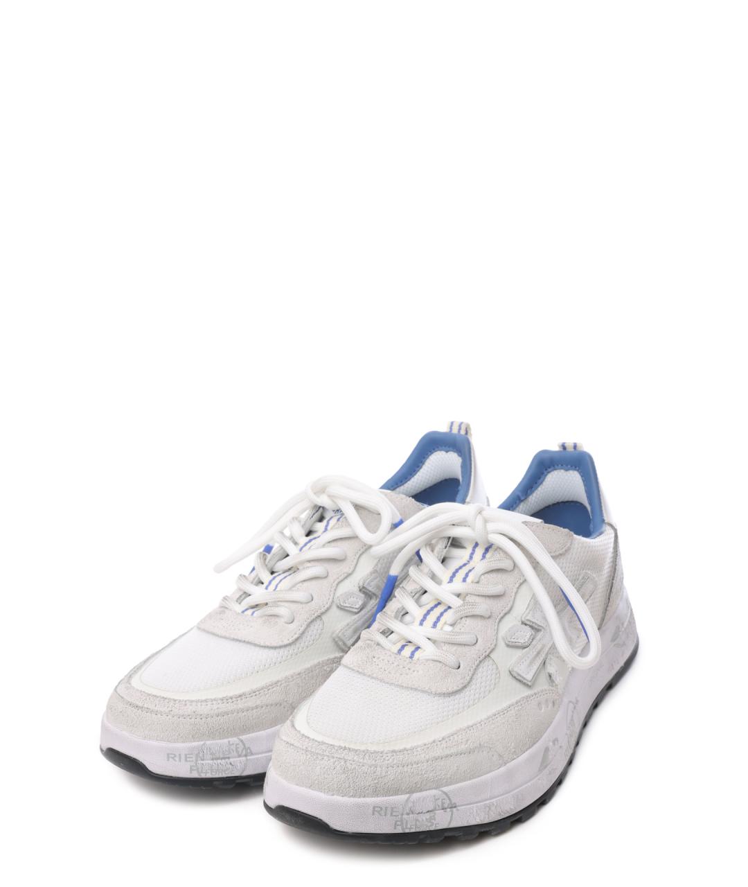 PREMIATA Белые текстильные низкие кроссовки / кеды, фото 2