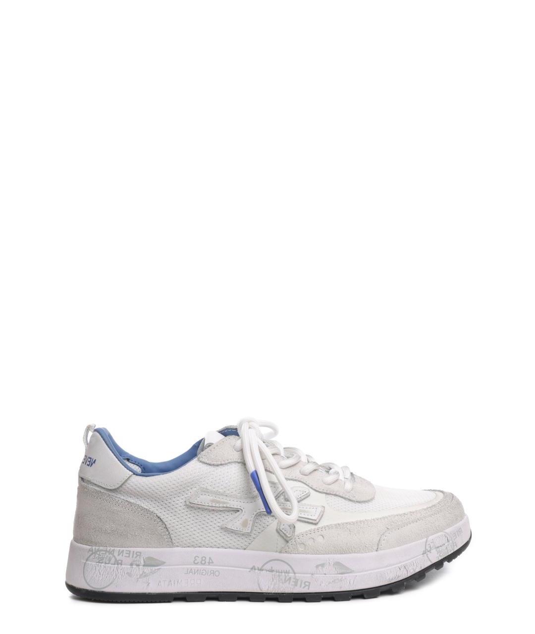 PREMIATA Белые текстильные низкие кроссовки / кеды, фото 1