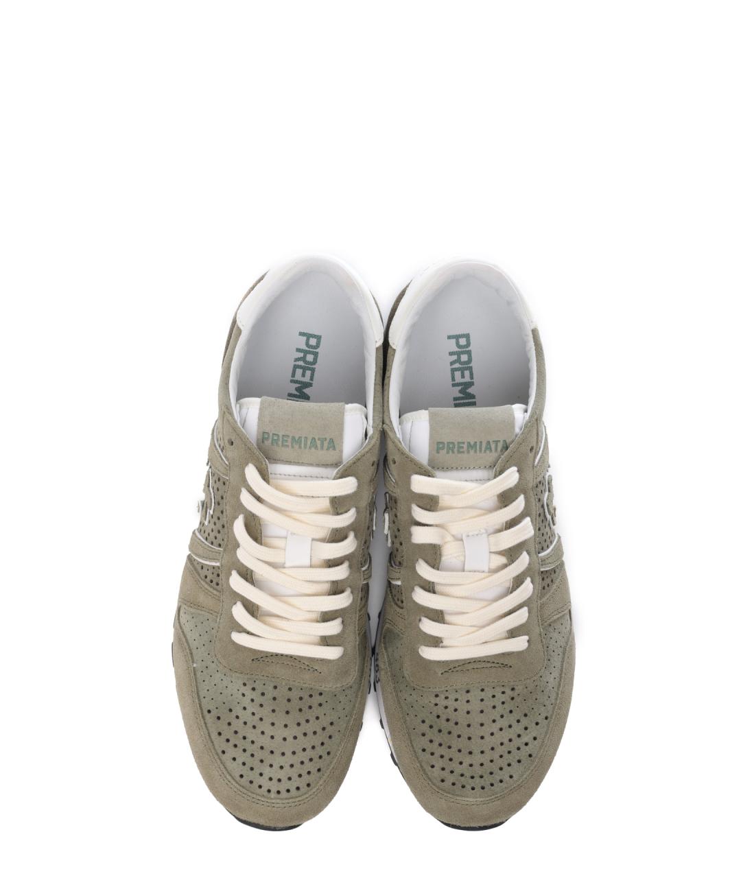 PREMIATA Зеленые замшевые низкие кроссовки / кеды, фото 5