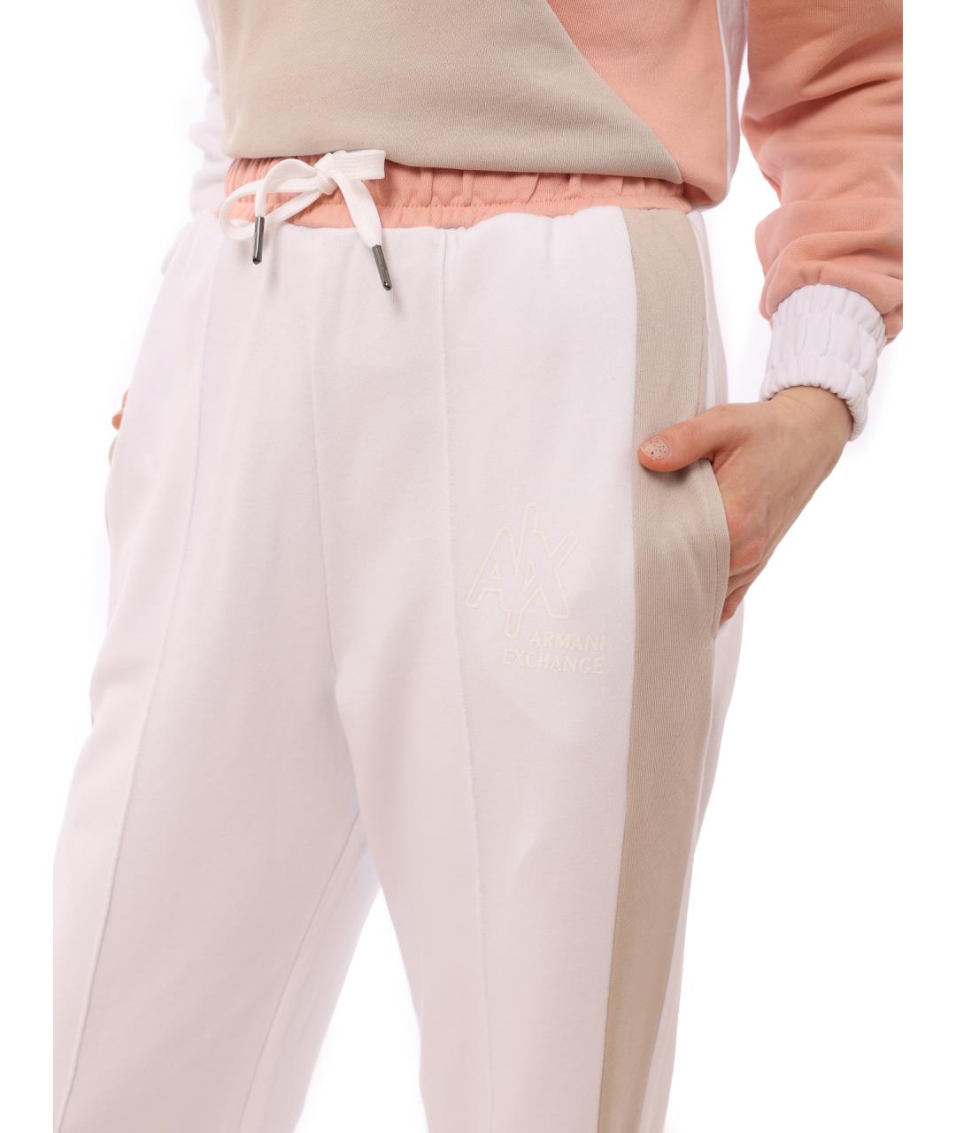 ARMANI EXCHANGE Белые хлопковые прямые брюки, фото 5