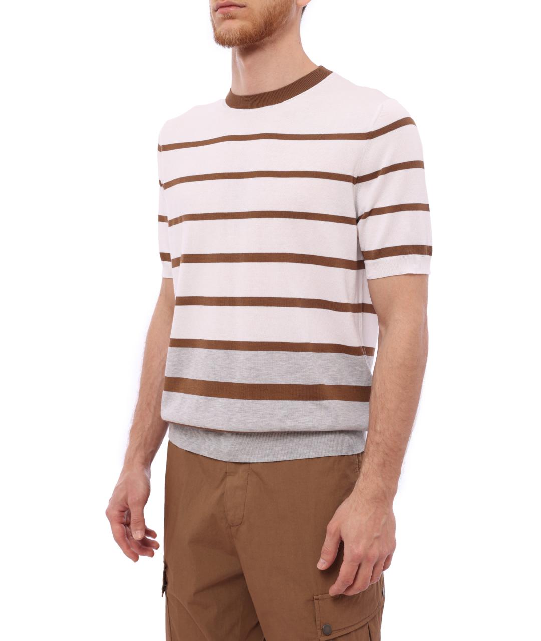 PESERICO Бежевая хлопковая футболка, фото 3