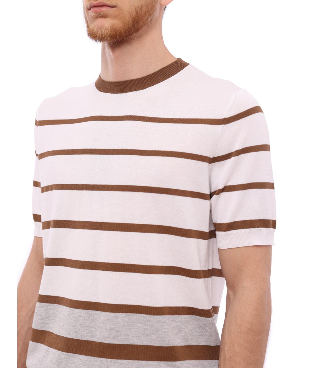 PESERICO Бежевая хлопковая футболка, фото 4