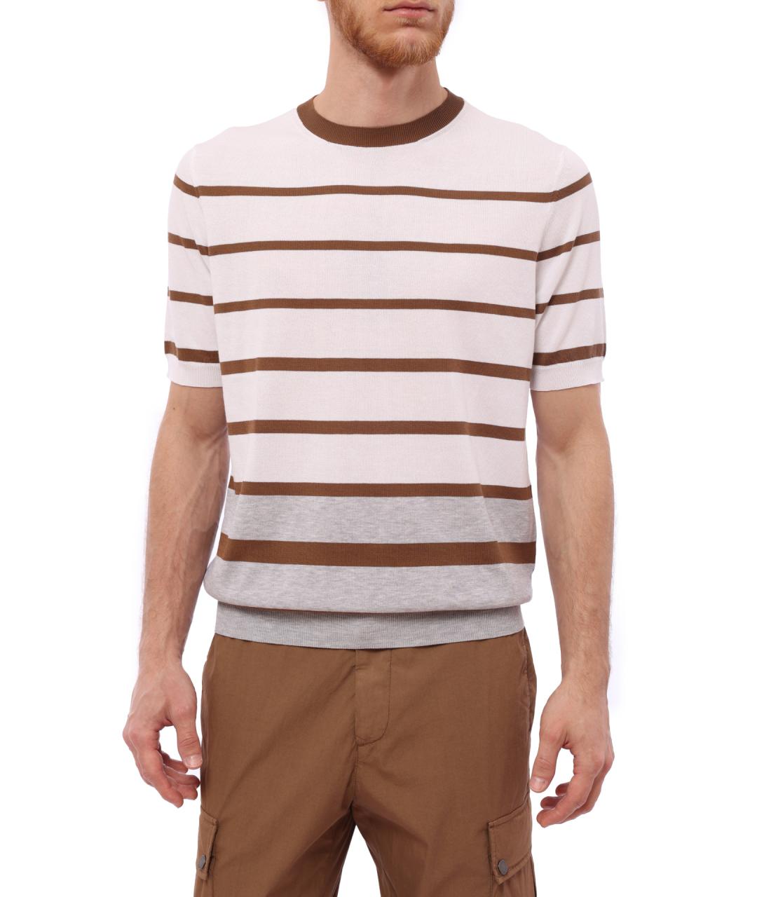 PESERICO Бежевая хлопковая футболка, фото 1