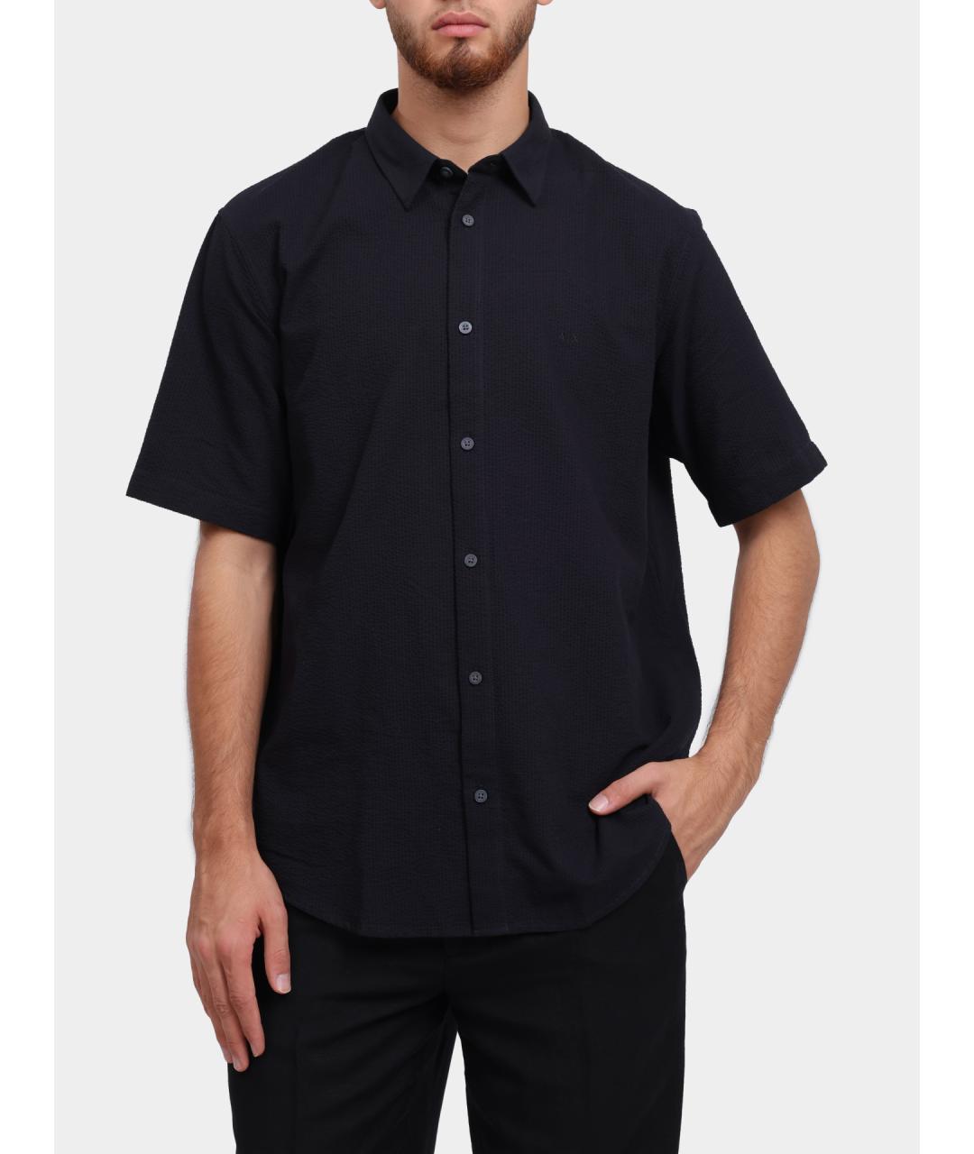 ARMANI EXCHANGE Темно-синяя хлопковая кэжуал рубашка, фото 5