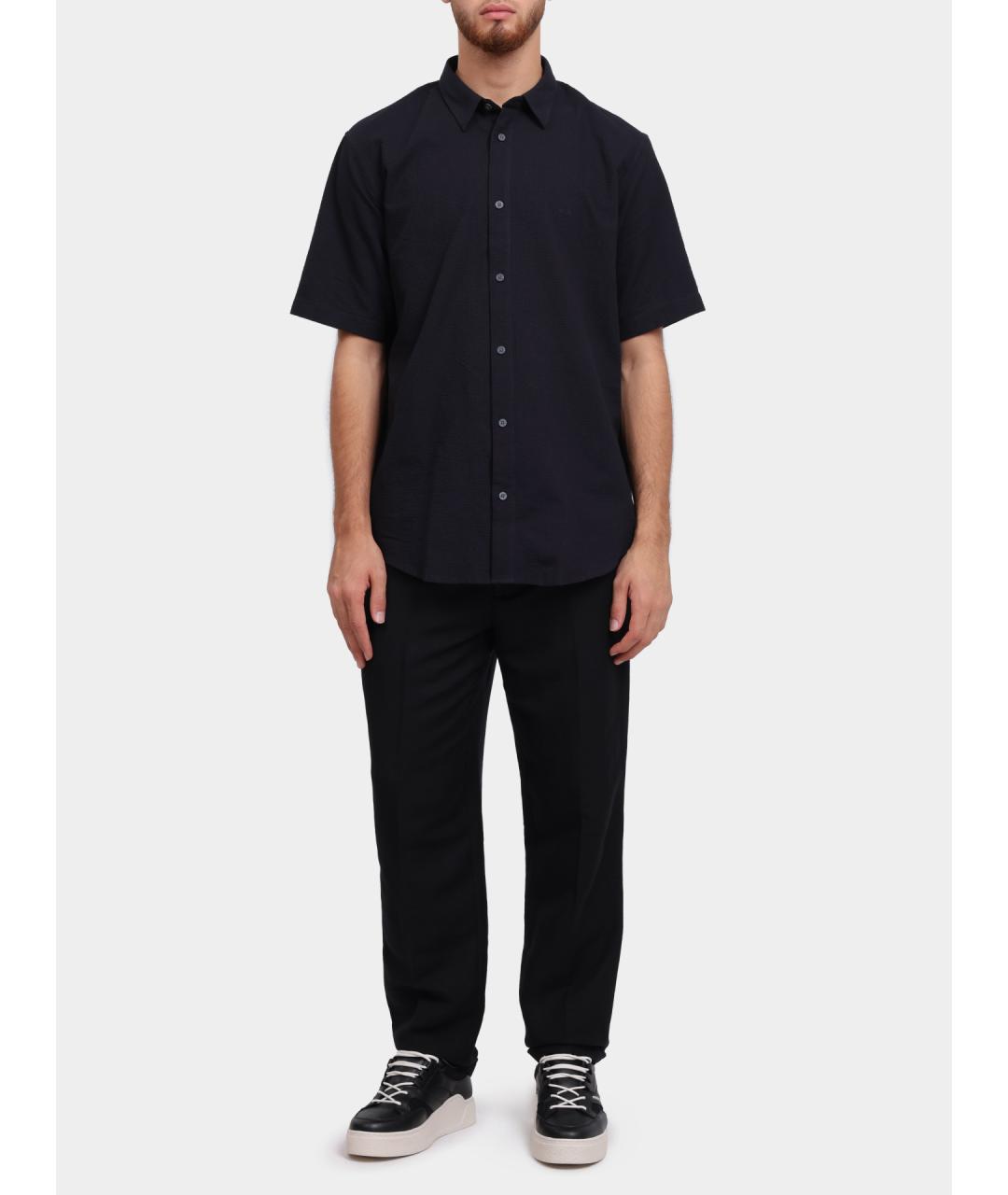 ARMANI EXCHANGE Темно-синяя хлопковая кэжуал рубашка, фото 2