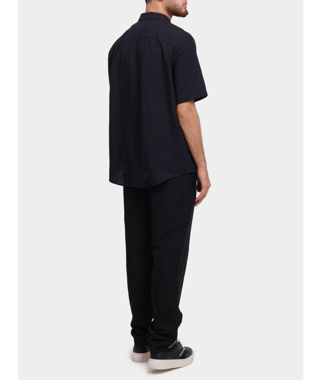 ARMANI EXCHANGE Темно-синяя хлопковая кэжуал рубашка, фото 4