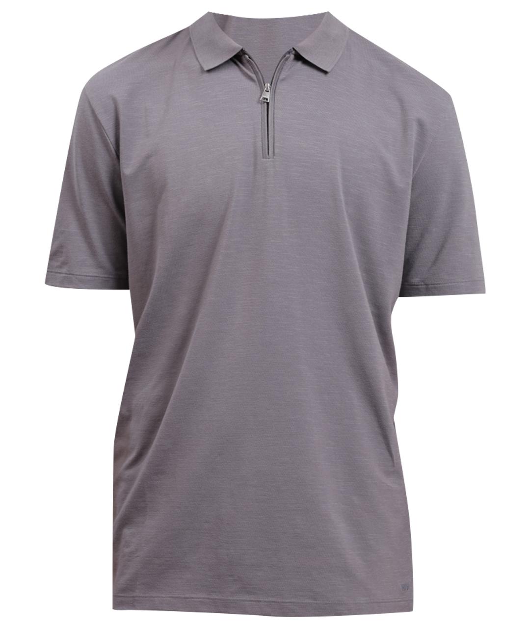 HUGO Серое хлопковое поло с коротким рукавом, фото 1
