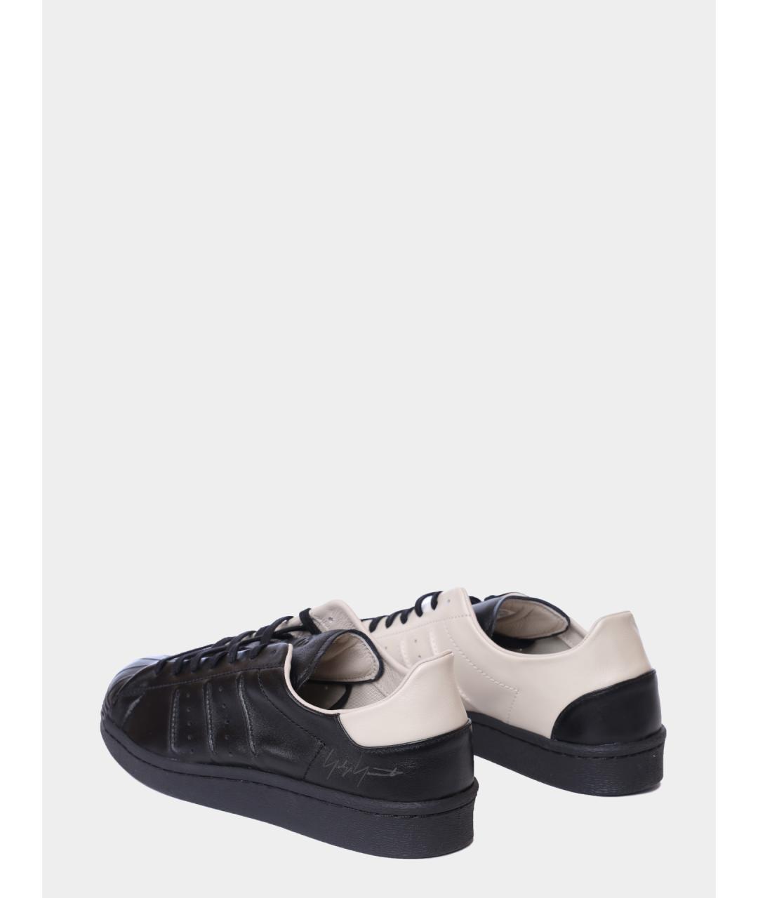 Y-3 Черные кожаные низкие кроссовки / кеды, фото 5