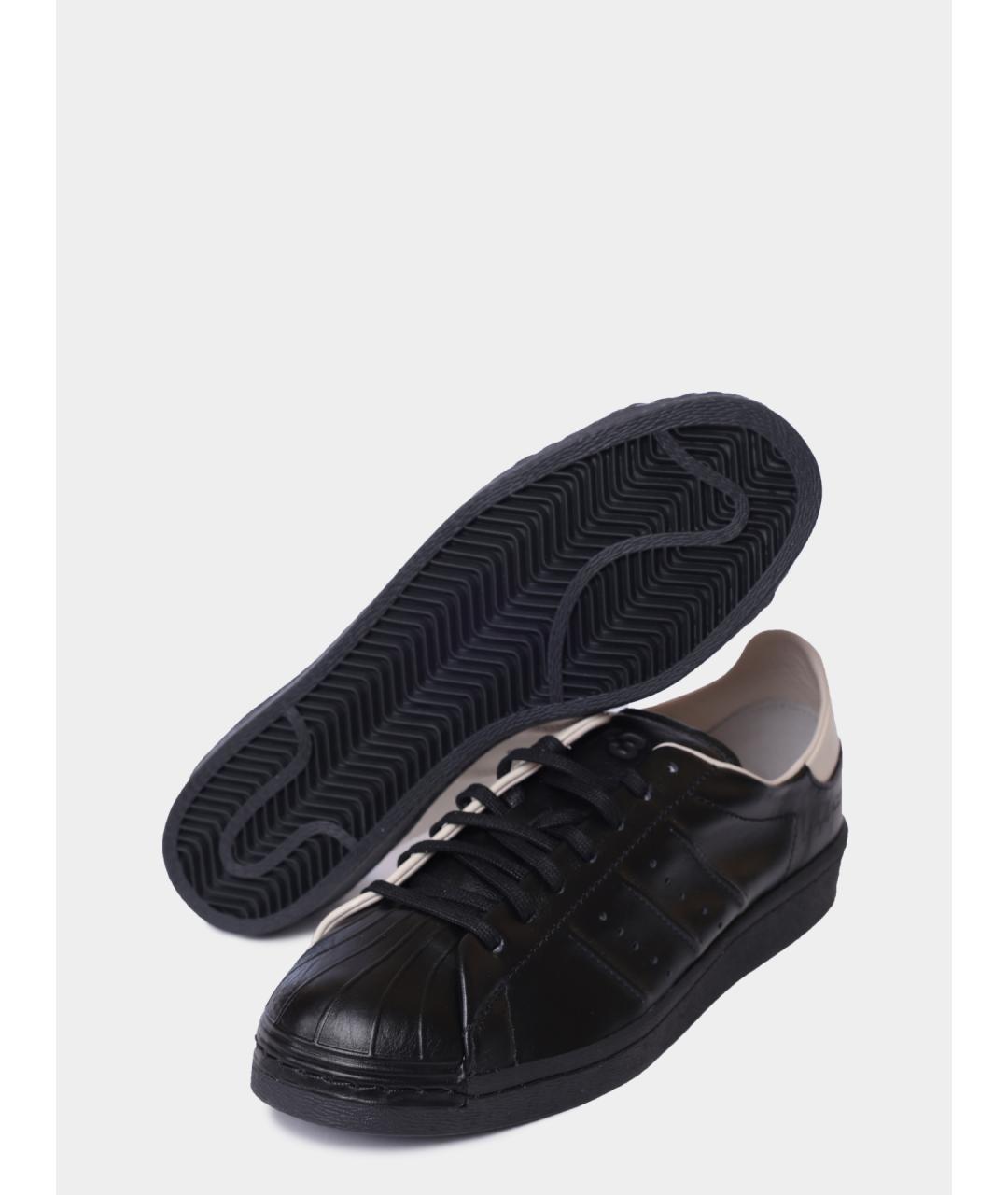Y-3 Черные кожаные низкие кроссовки / кеды, фото 4