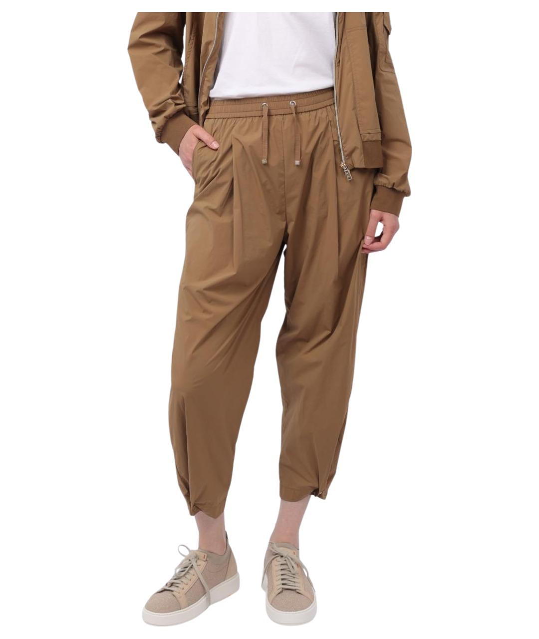 HERNO Бежевые полиамидовые прямые брюки, фото 1