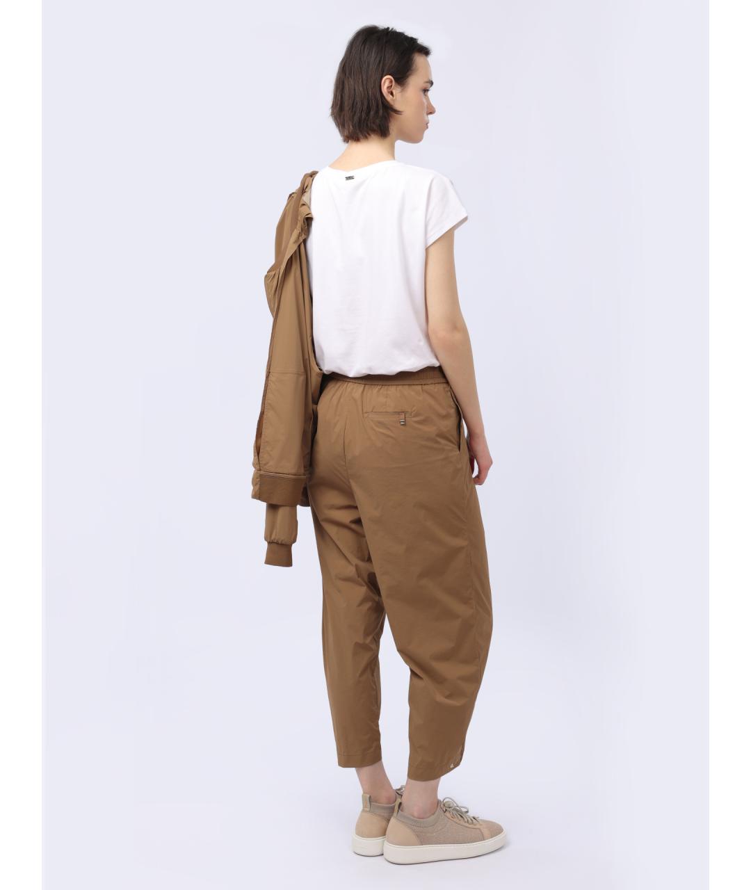 HERNO Бежевые полиамидовые прямые брюки, фото 6