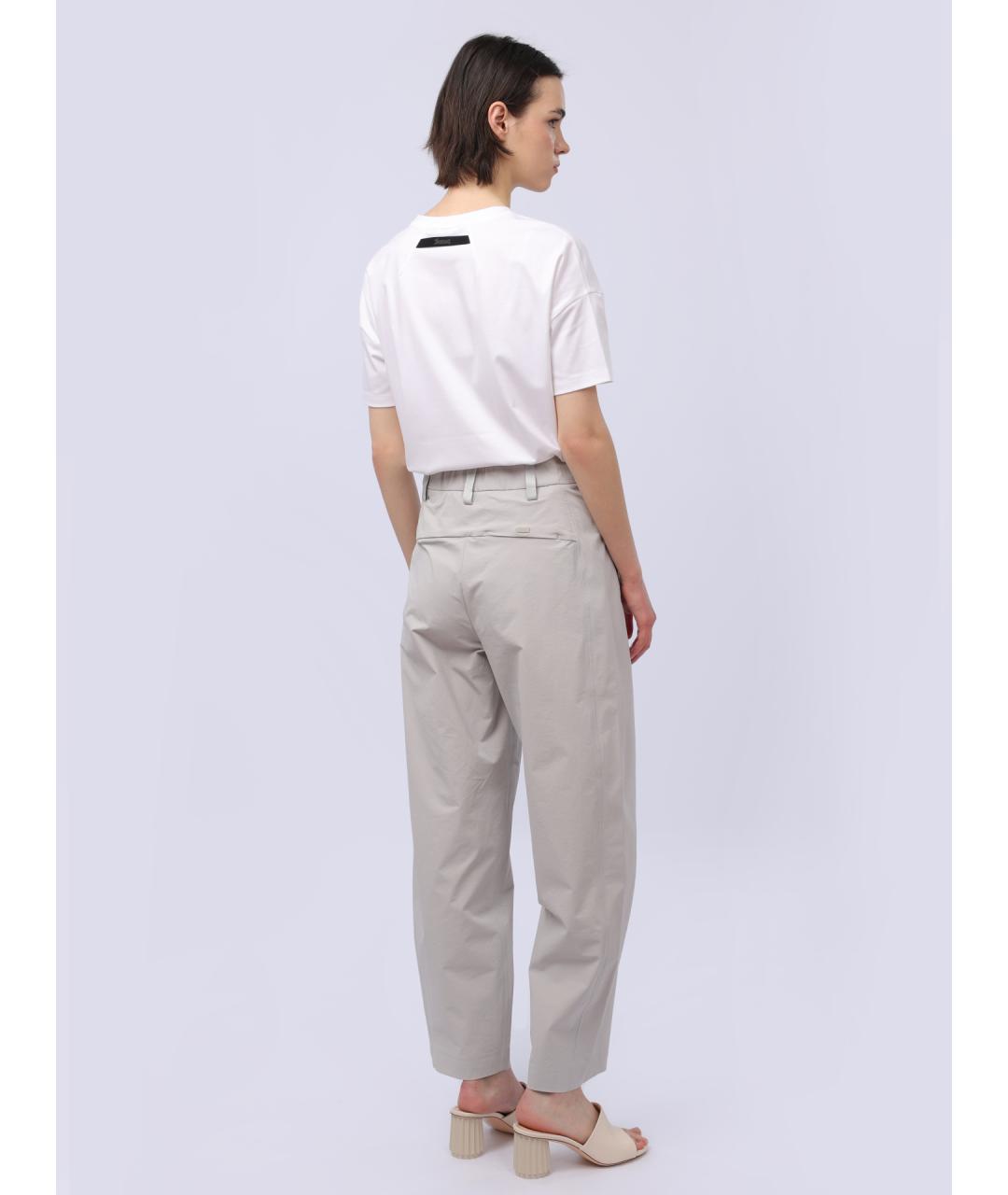 HERNO Серые прямые брюки, фото 5