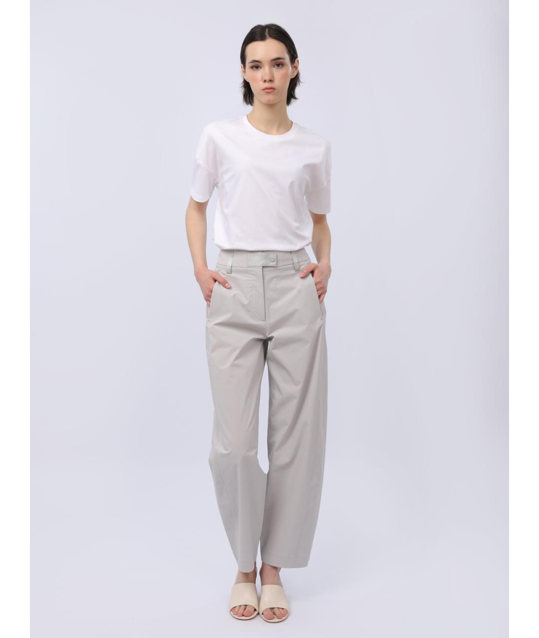 HERNO Серые прямые брюки, фото 2