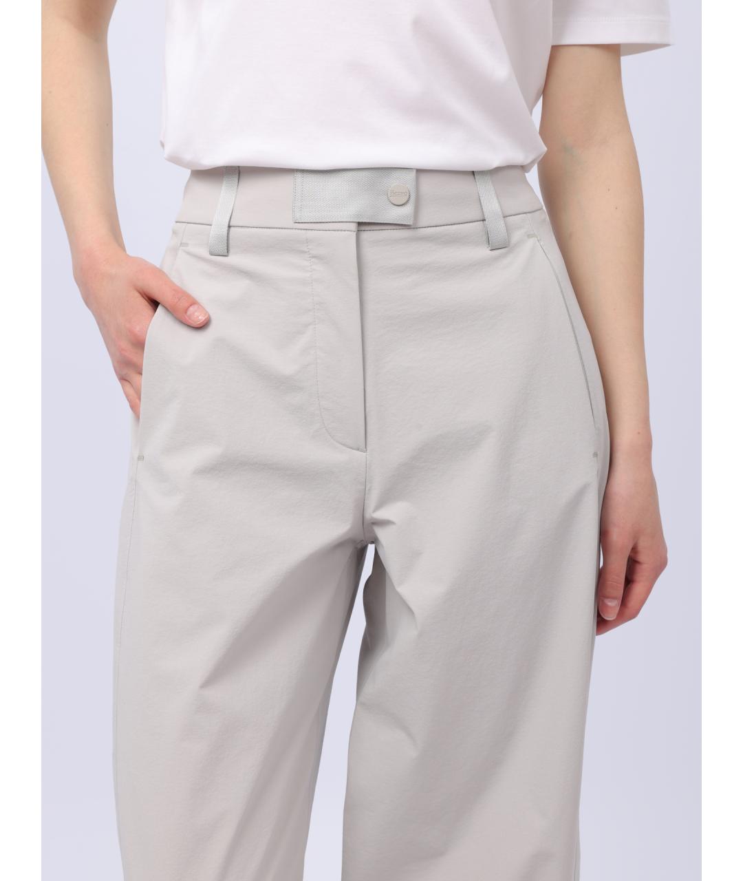 HERNO Серые прямые брюки, фото 6