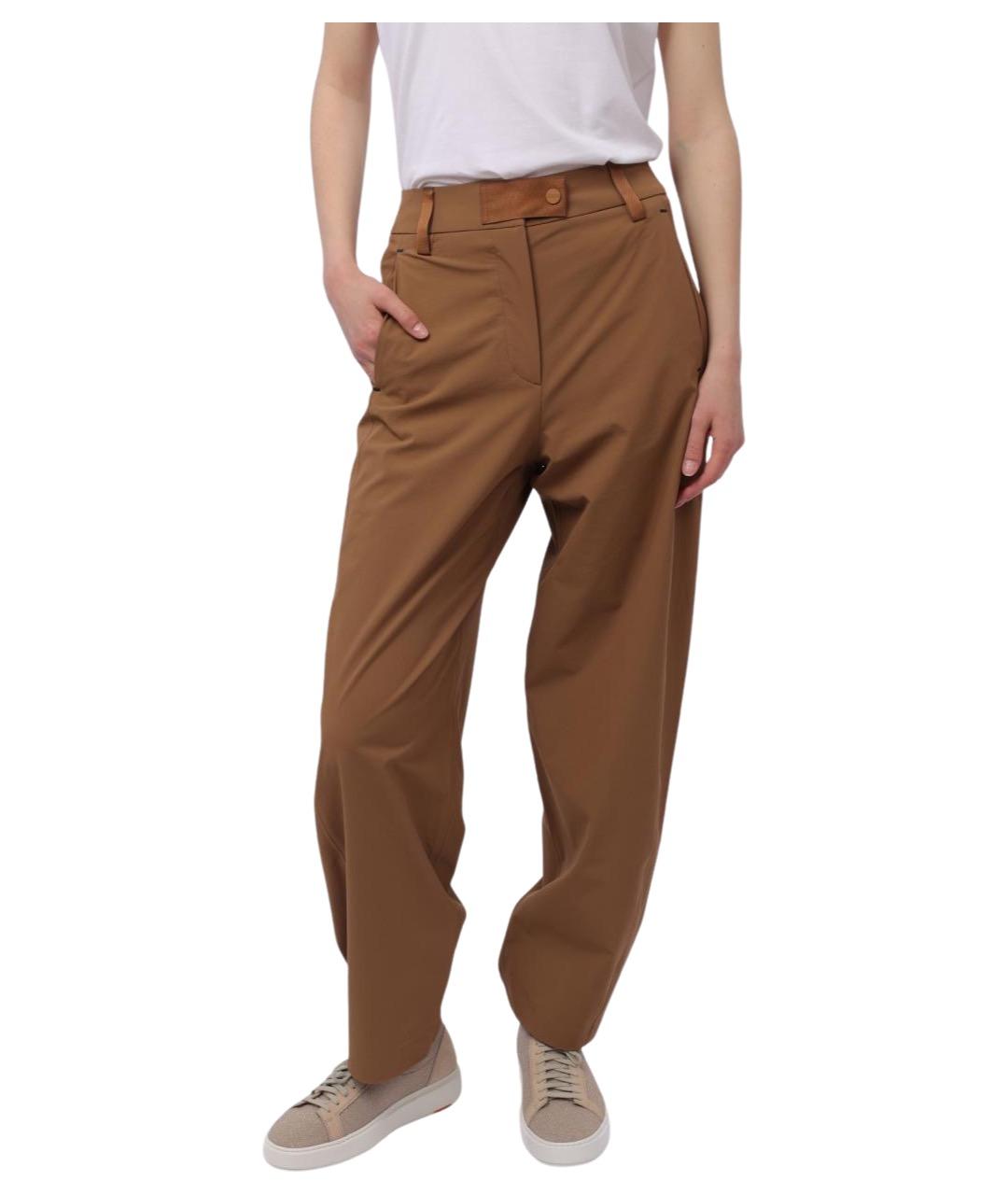 HERNO Бежевые прямые брюки, фото 1