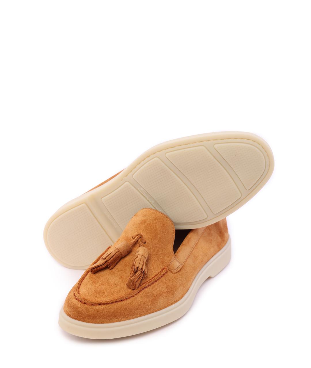 SANTONI Коричневые замшевые лоферы, фото 5