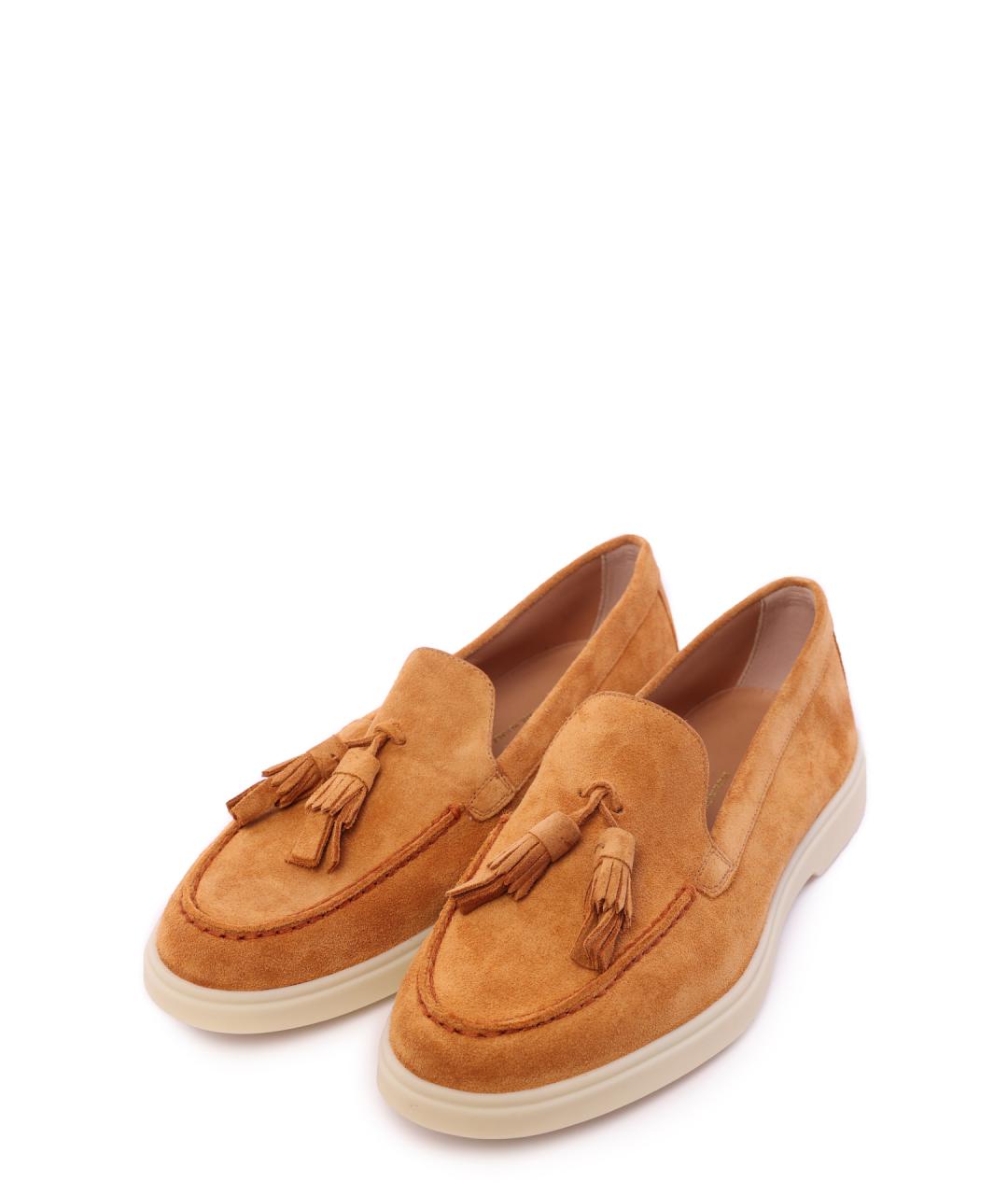 SANTONI Коричневые замшевые лоферы, фото 2