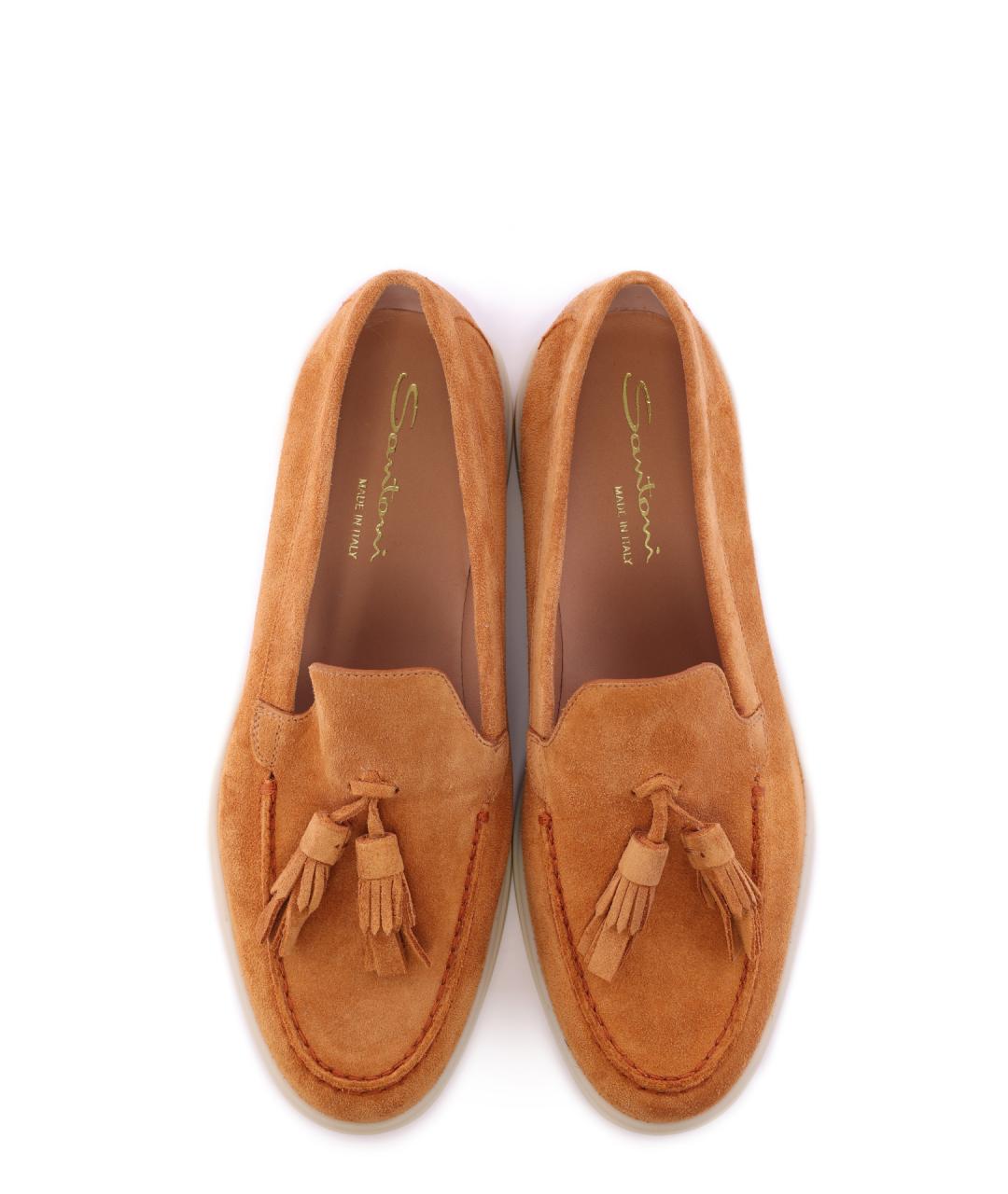 SANTONI Коричневые замшевые лоферы, фото 4