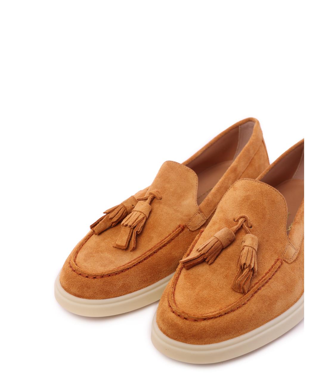 SANTONI Коричневые замшевые лоферы, фото 6