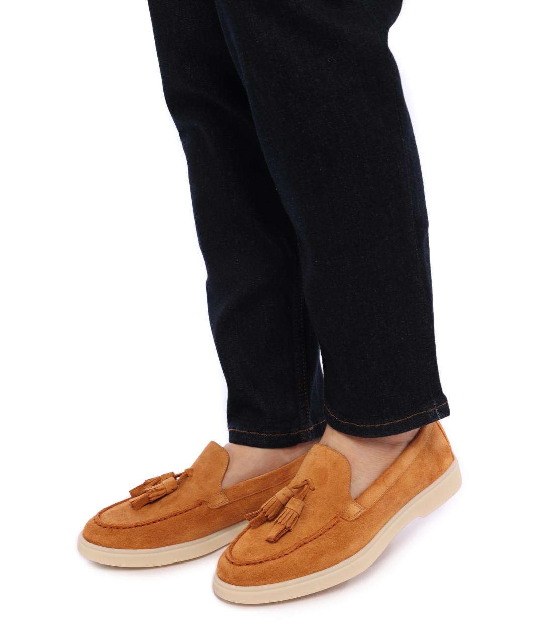 SANTONI Коричневые замшевые лоферы, фото 7