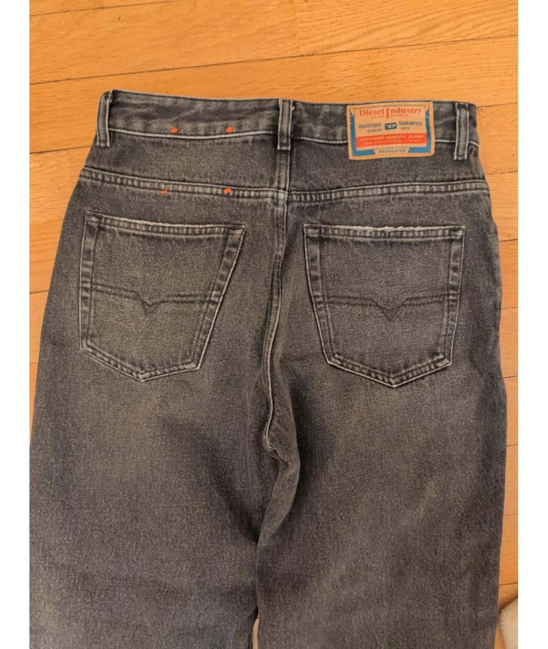 DIESEL Черные хлопковые прямые джинсы, фото 5