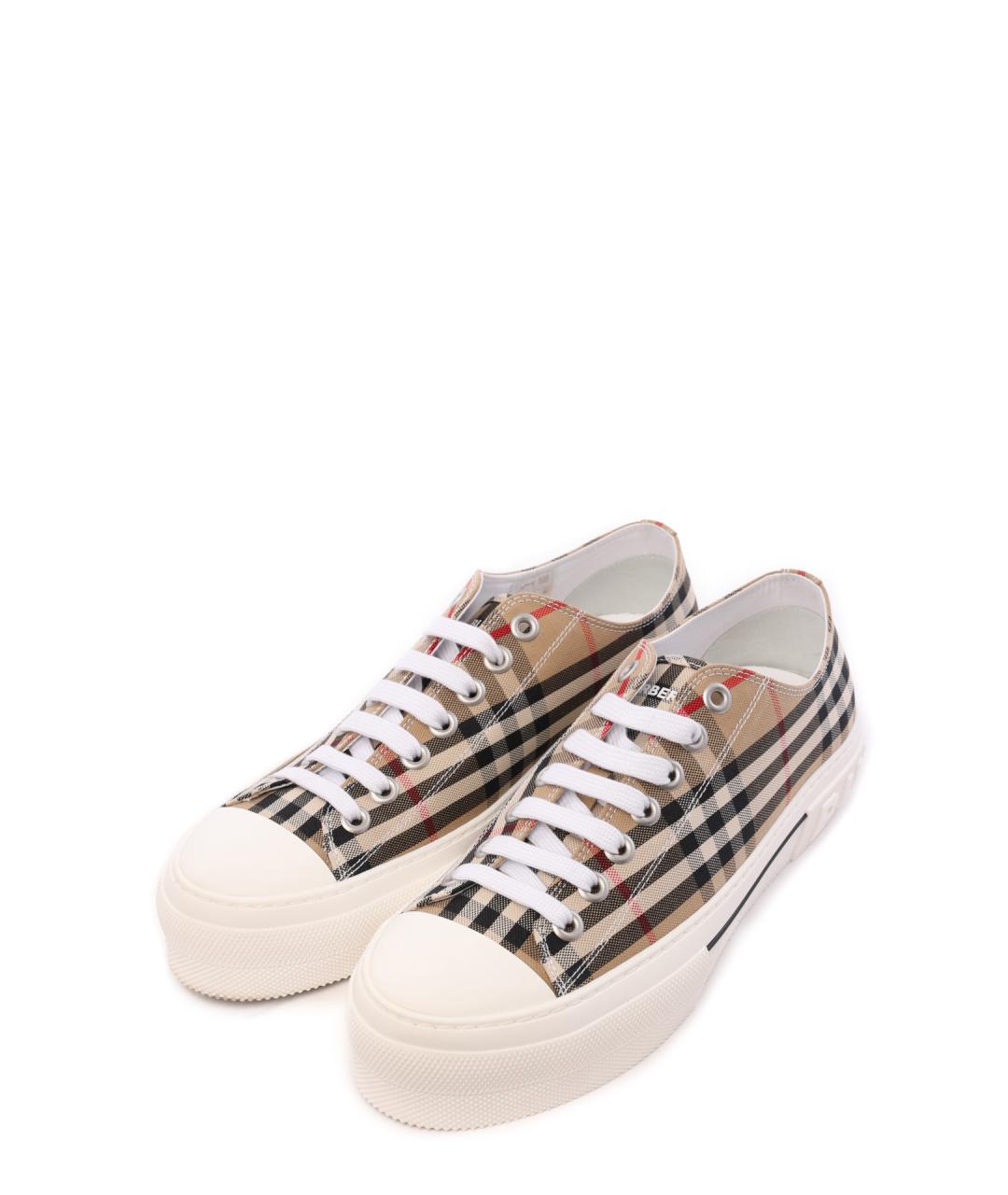 BURBERRY Мульти текстильные низкие кроссовки / кеды, фото 2