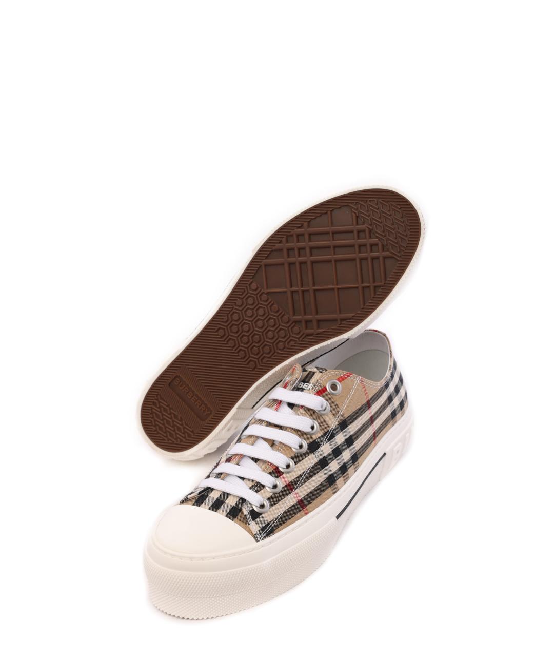 BURBERRY Мульти текстильные низкие кроссовки / кеды, фото 4